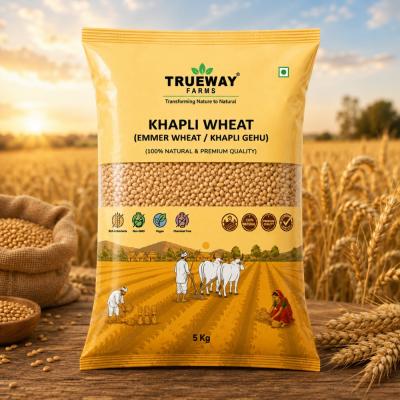 Trueway Farms Khapli Wheat (emmer Wheat / Khapli Gehu) 5 Kg | Premium Quality Whole Wheat Grain | Khapli Wheat For Atta, Flour & Daily Cooking