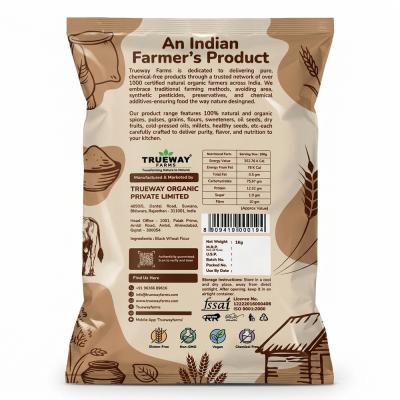 Trueway Organic Farms Black Wheat Flour (kala Gehu Atta) 1 Kg | Freshly Milled Wheat Flour With Bran | Premium Black Wheat Atta For Roti, Paratha & Daily Cooking