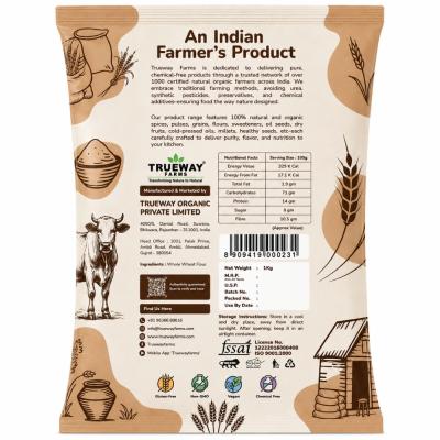 Trueway Farms Whole Wheat Flour (chakki Atta) 1 Kg | Freshly Milled With Bran | Traditional Grinding Process