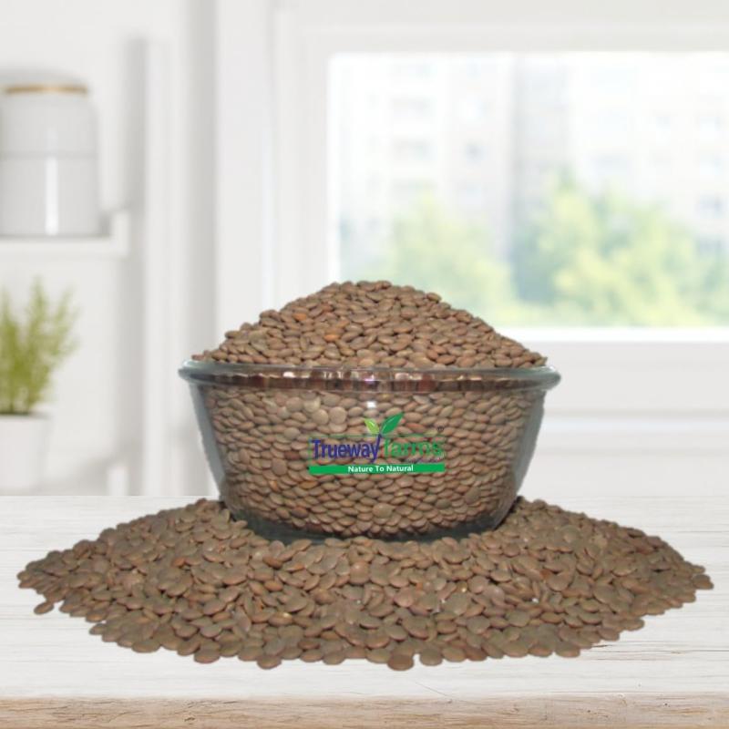 Trueway Farms Organic Chana Dal 1.85 Kg & Trueway Farms Organic Kali Masoor Sabut (black Masoor Whole) 1.85 Kg (combo Of 2)