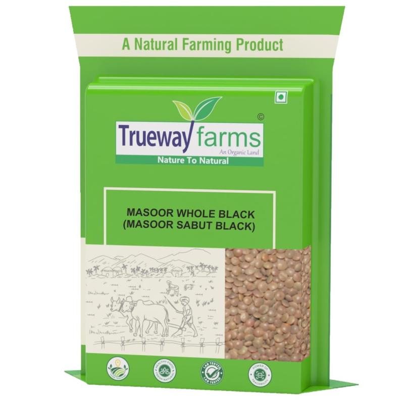 Trueway Farms Organic Chana Dal 1.85 Kg & Trueway Farms Organic Kali Masoor Sabut (black Masoor Whole) 1.85 Kg (combo Of 2)