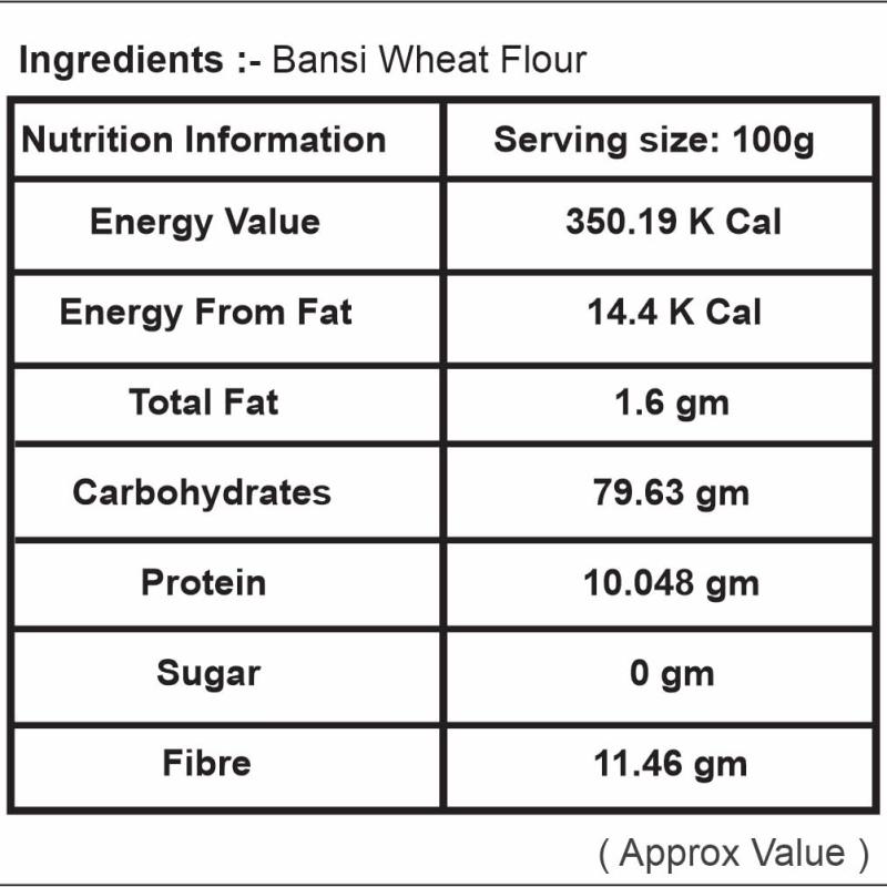 Trueway Farms Organic Bansi Wheat Flour (bansi Gehu Atta) -1.85 Kg | Stone Grounded Flour | Soft Roti Atta | High Fiber, Low Gi | Rich In Nutrients