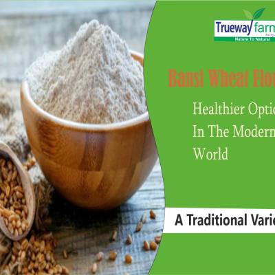 Trueway Farms Organic Bansi Wheat Flour (bansi Gehu Atta) -1.85 Kg | Stone Grounded Flour | Soft Roti Atta | High Fiber, Low Gi | Rich In Nutrients